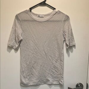 Zara Classic White Short Sleeve Tee